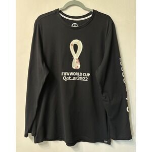Official Licensed FIFA World Cup Qatar 2022 Shirt Men XL Black Soccer Tee